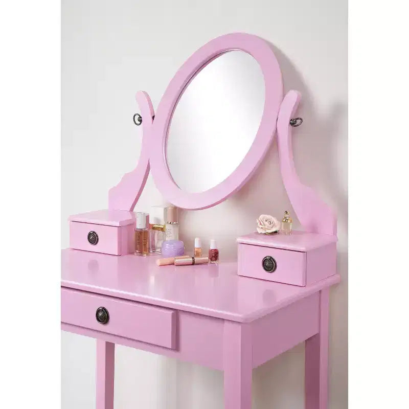 Moniys Wood Moniya Trucco Toeletta e Sgabello, Blu