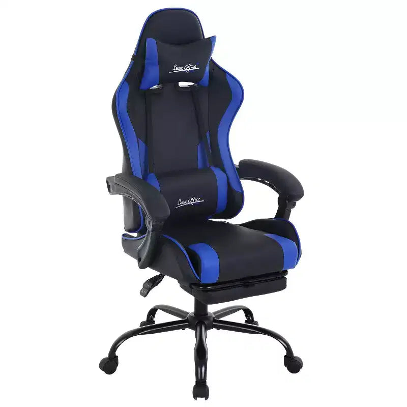FDW Sedia Gaming Sedia da Scrivania Racing con Poggiapiedi Supporto Lombare Poggiatesta Braccioli Sedia Girevole Regolabile per PC Gamer