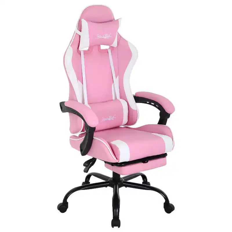 FDW Sedia Gaming Sedia da Scrivania Racing con Poggiapiedi Supporto Lombare Poggiatesta Braccioli Sedia Girevole Regolabile per PC Gamer