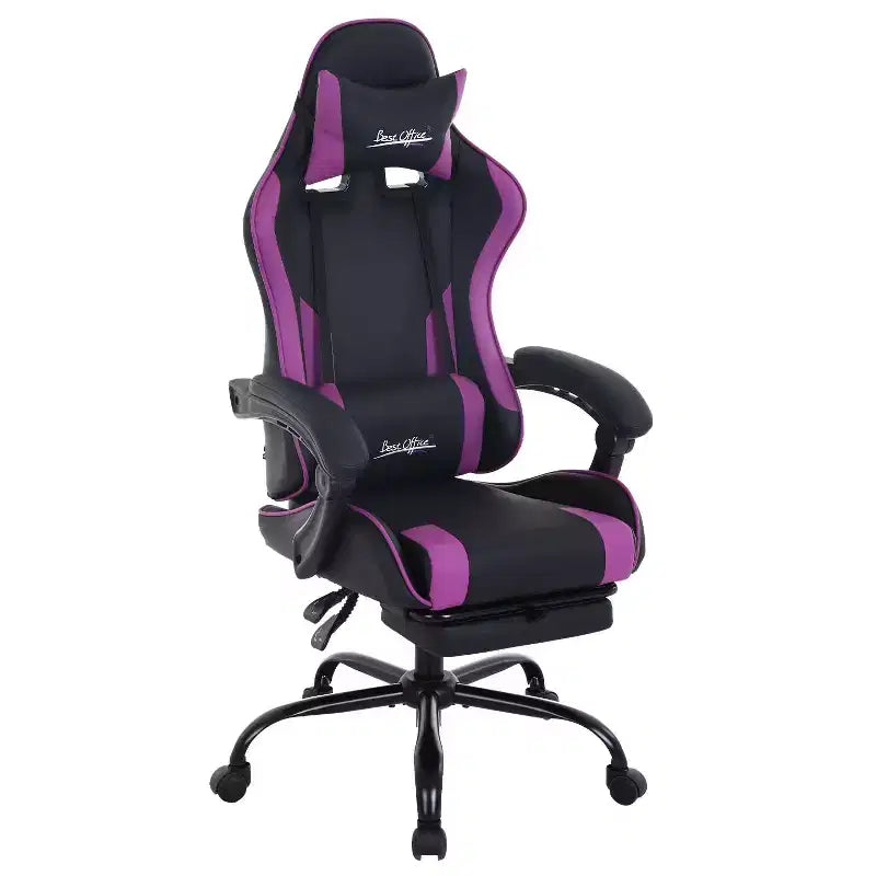 FDW Sedia Gaming Sedia da Scrivania Racing con Poggiapiedi Supporto Lombare Poggiatesta Braccioli Sedia Girevole Regolabile per PC Gamer