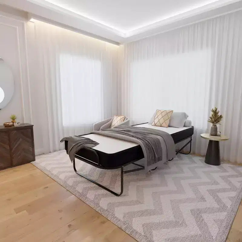 Continental Sleep, Letto Pieghevole a Scomparsa da 16 Pollici con 5 Materassi in Memory Foam, Robusto Telaio Pieghevole in Metallo, Ottimo per Adulti e Bambini