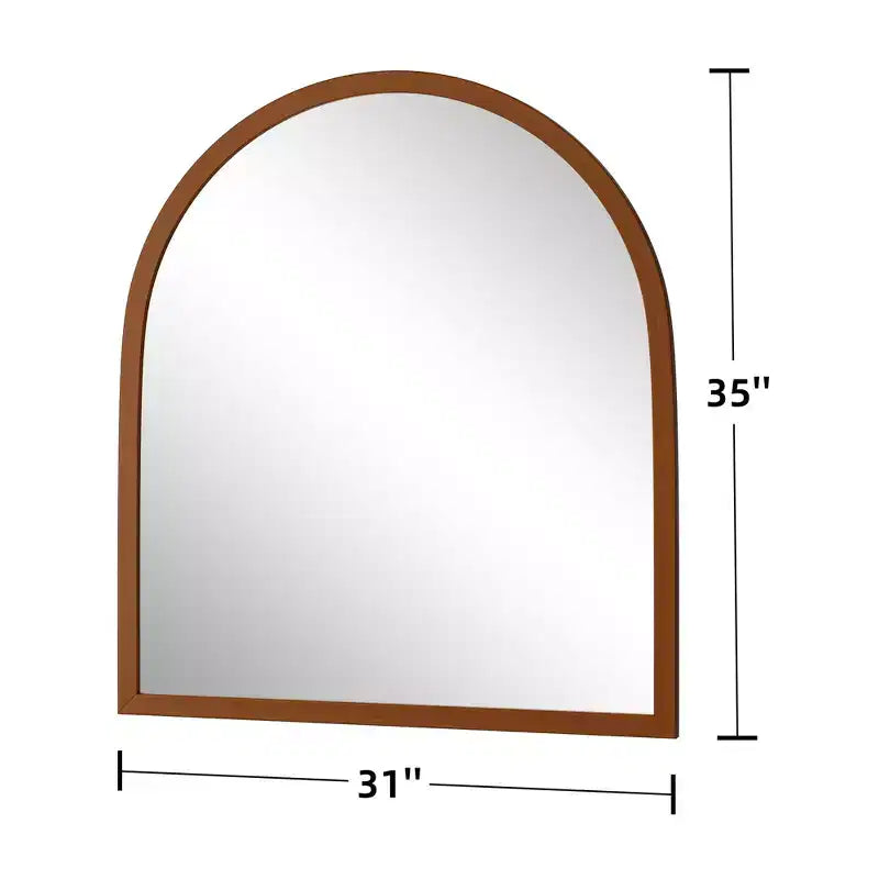 Specchio da Parete a Bordo Dritto in Legno Massello con Angolo Retto, Color Noce - 90x80x2 cm (Montaggio Bifacciale)
