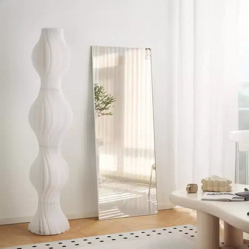 70 x 31 Inch Full Length Mirror White Aluminum Alloy Frame Leaning Or Wall Mounted High Definition Shatter-Proof