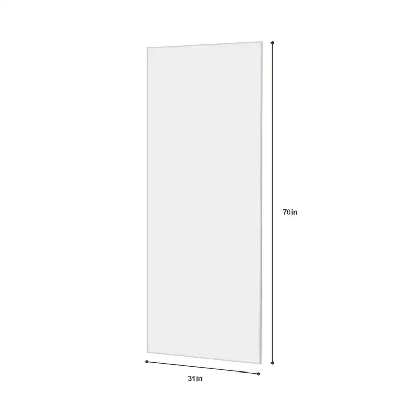 Specchio a figura intera 70 x 31 pollici con cornice in lega di alluminio bianca, da appoggio o da parete, ad alta definizione e anti-rottura