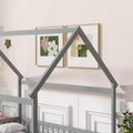 Letto a pavimento in legno con sponde di sicurezza – Grigio