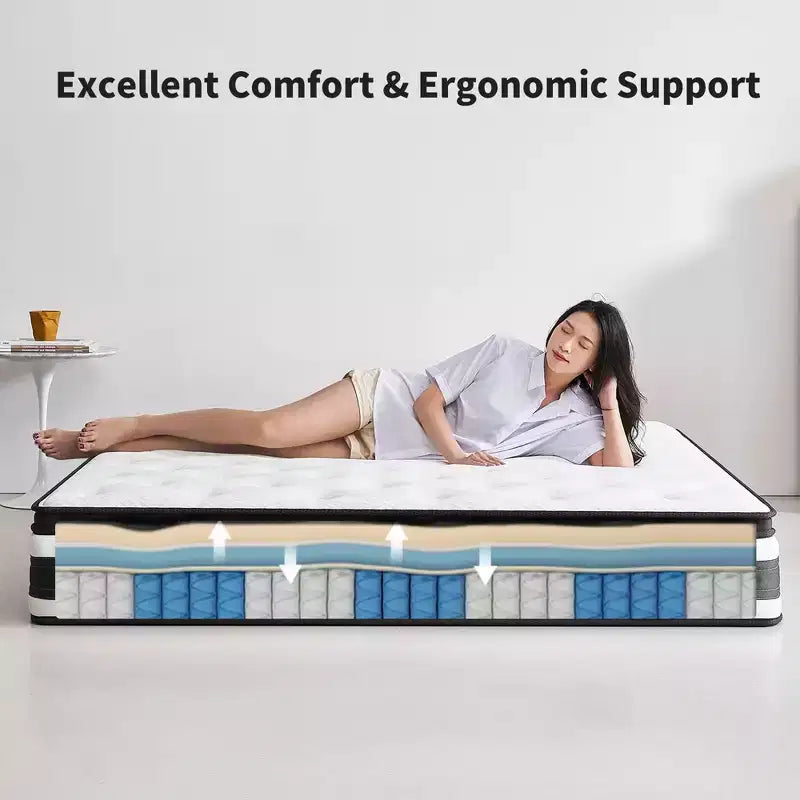 Materasso Ibrido da 30 cm con Memory Foam e Molle Insacchettate