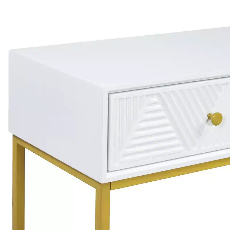 Consolle Sottile Moderna con 2 Cassetti – Bianca