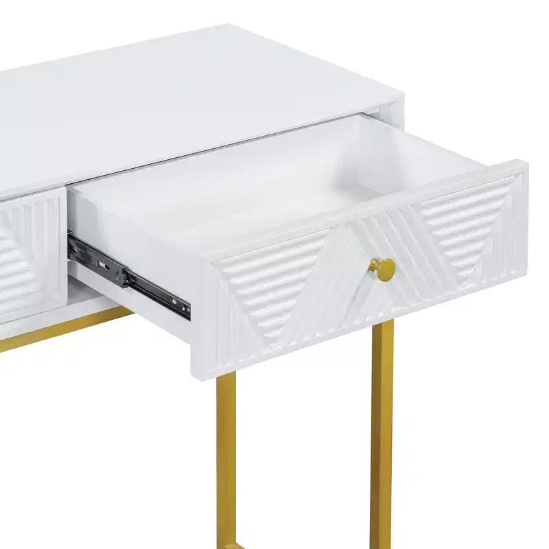 Consolle Sottile Moderna con 2 Cassetti – Bianca