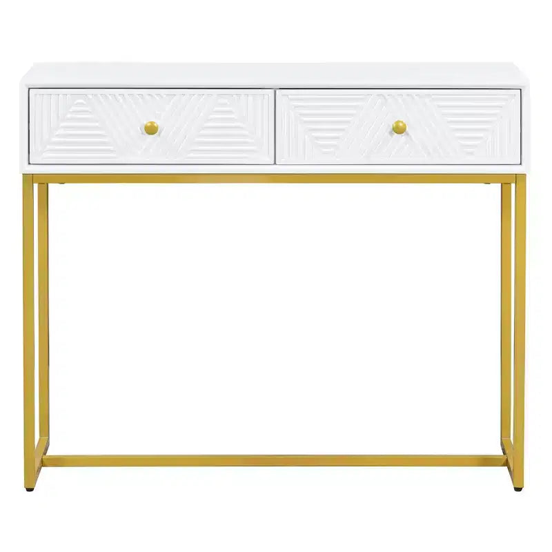 Consolle Sottile Moderna con 2 Cassetti – Bianca
