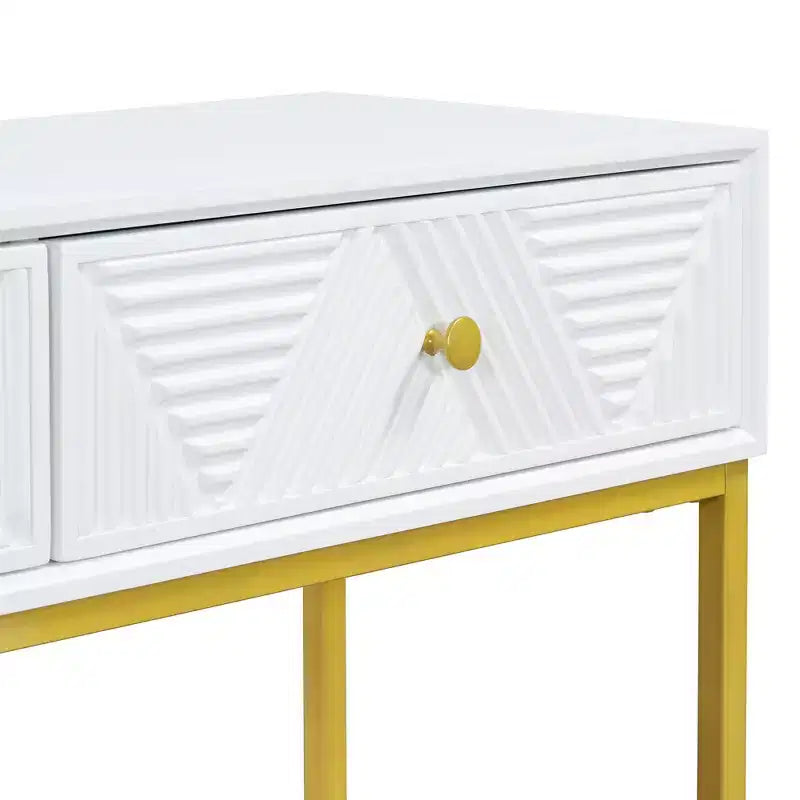 Consolle Sottile Moderna con 2 Cassetti – Bianca