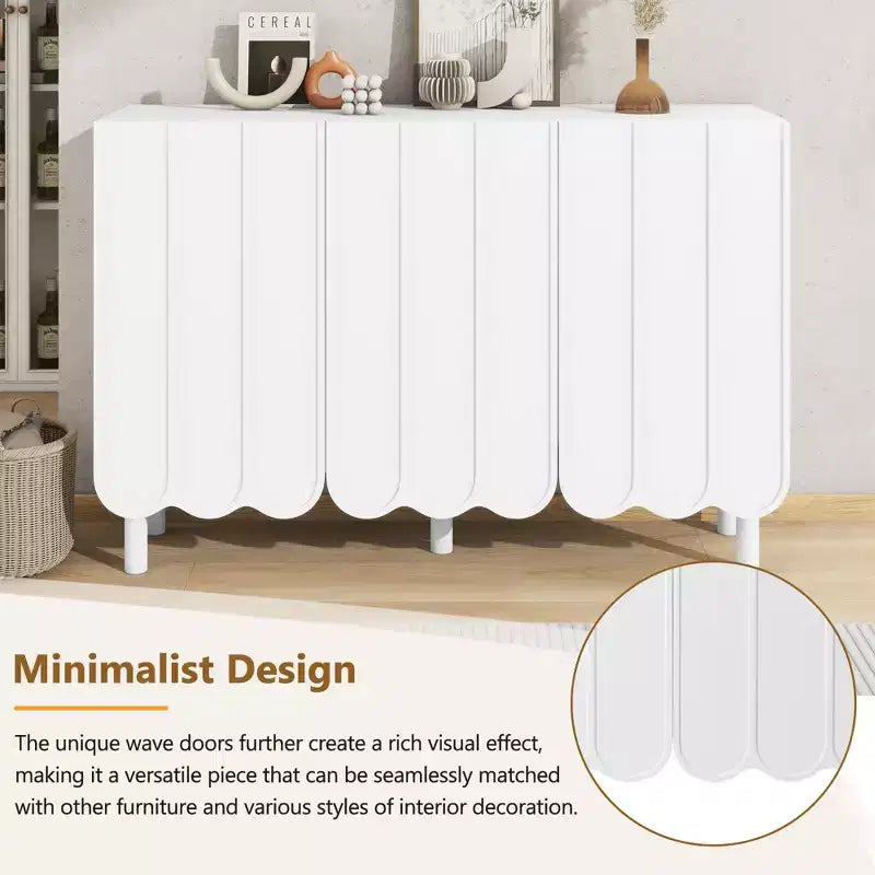 Scarpiera Minimalista con Ante a Onda e Ripiani Regolabili