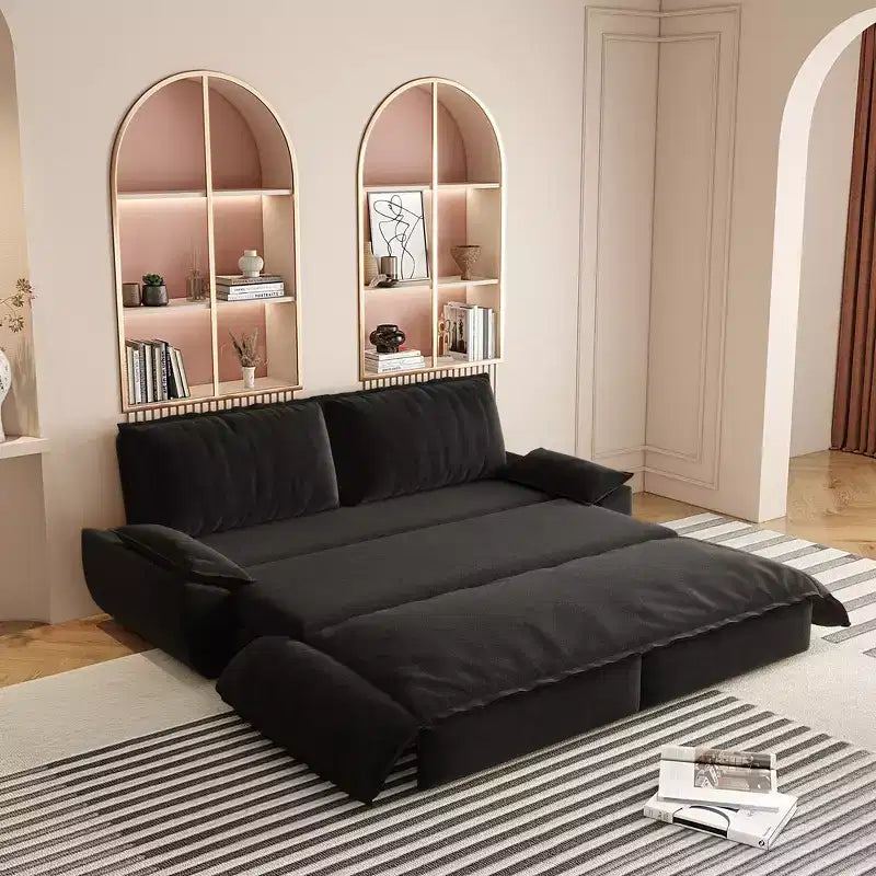 Divano letto convertibile 3-in-1 Queen con rivestimento in velluto