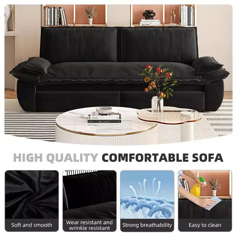 Divano letto convertibile 3-in-1 Queen con rivestimento in velluto