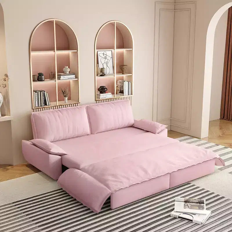 Divano letto convertibile 3-in-1 Queen con rivestimento in velluto
