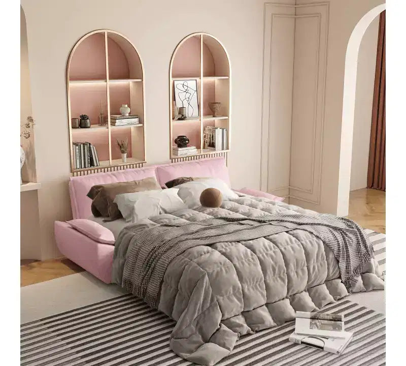 Divano letto convertibile 3-in-1 Queen con rivestimento in velluto