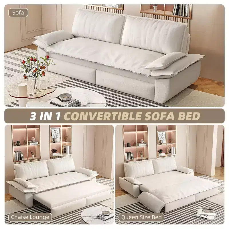 Divano letto convertibile 3-in-1 Queen con rivestimento in velluto