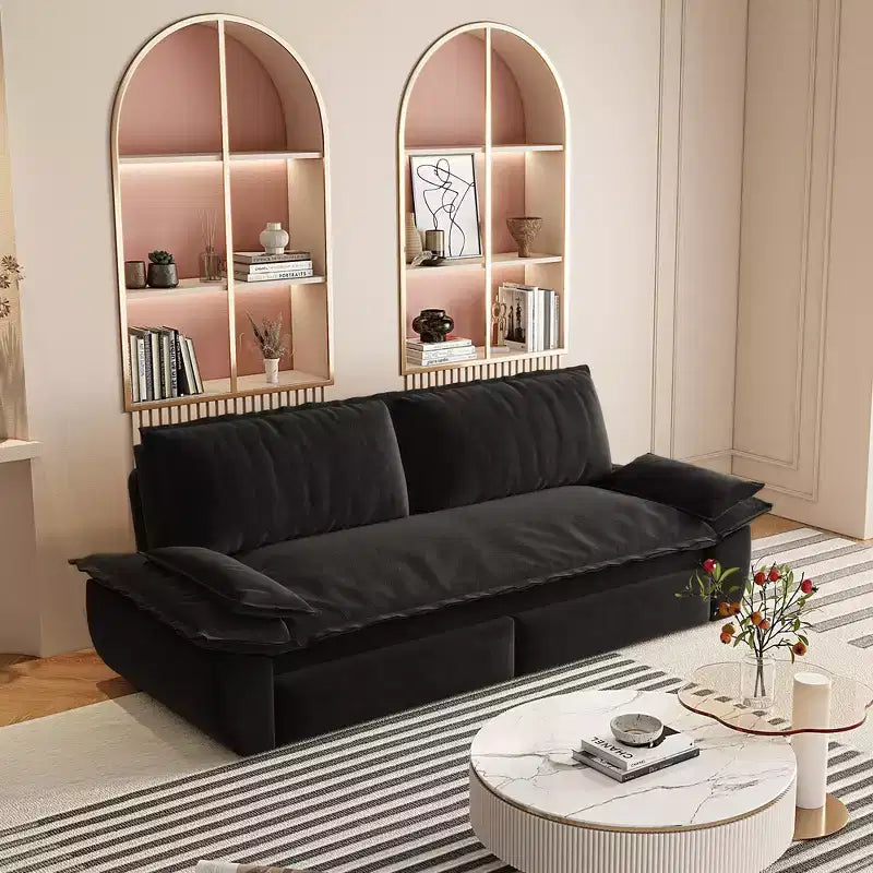 Divano letto convertibile 3-in-1 Queen con rivestimento in velluto