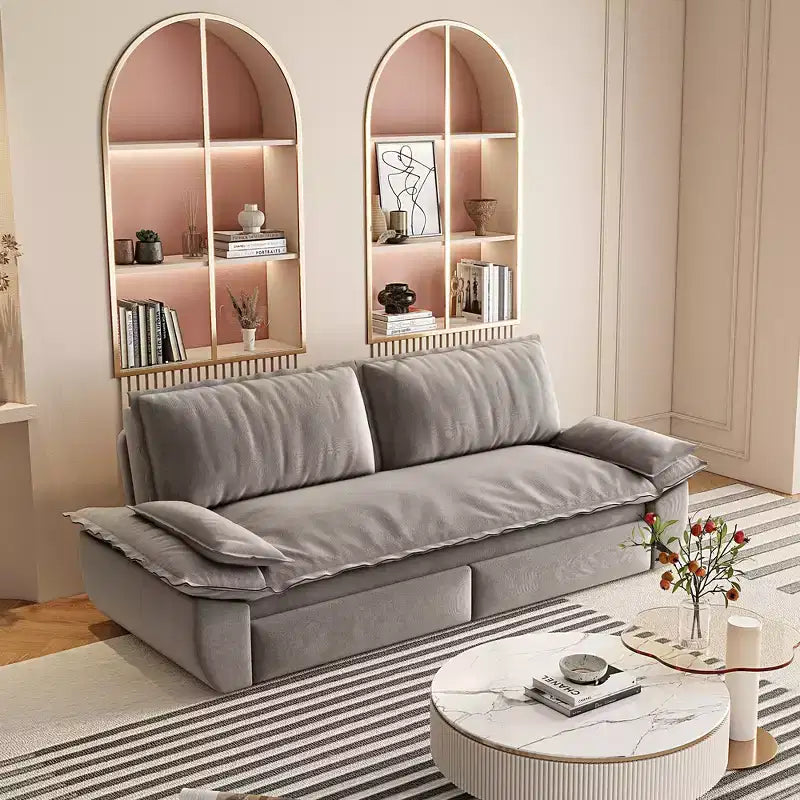 Divano letto convertibile 3-in-1 Queen con rivestimento in velluto