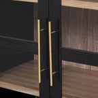 Mobile dispensa da cucina ad arco alto 180 cm con ante in vetro, ripiani regolabili e 2 cassetti