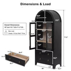 Mobile dispensa da cucina ad arco alto 180 cm con ante in vetro, ripiani regolabili e 2 cassetti