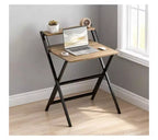 Bureau pliable avec étagère pour moniteur – Cadre en X, Conception peu encombrante