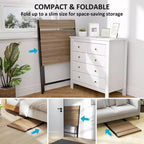 Bureau pliable avec étagère pour moniteur – Cadre en X, Conception peu encombrante