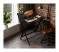 TUYOHW Foldable Study Desk,Folding Computer Desk with Monitor Shelf,X-Shaped Steel Frame,Writing Desk for Home Office,Study,Small Spaces