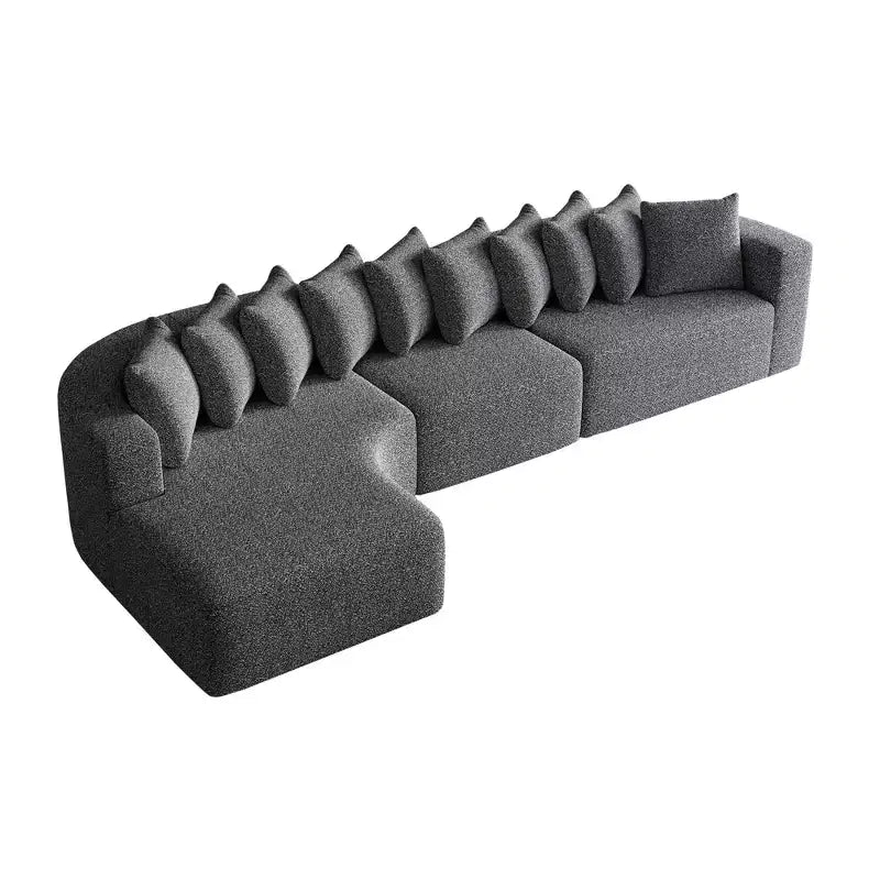 Divano sezionale in ciniglia Clihome da 131,1 pollici, divano curvo moderno a forma di nuvola con chaise longue sinistra e 10 cuscini