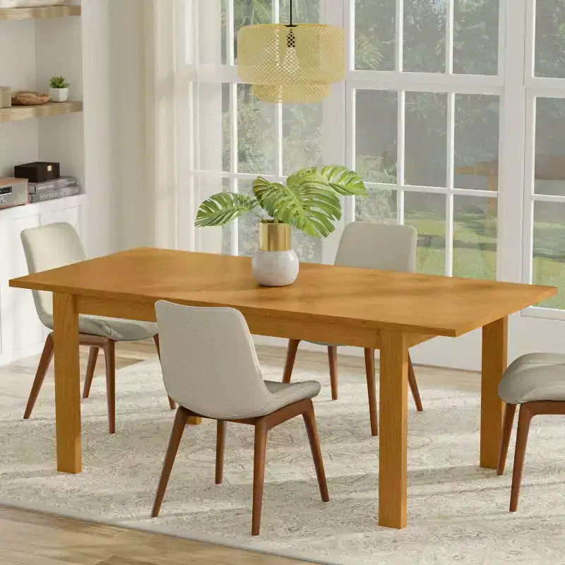 Tavolo da pranzo allungabile rettangolare Saige 60-76 x 36 pollici di transizione