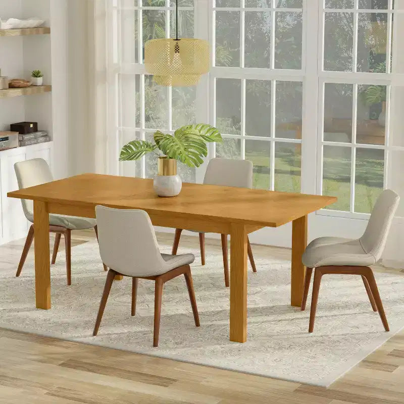 Tavolo da pranzo allungabile rettangolare Saige 60-76 x 36 pollici di transizione