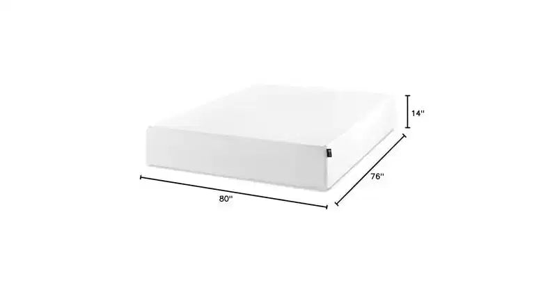 Materasso in memory foam Zinus 14 King Green Tea, senza fibra di vetro, rigidità media, scarico della pressione a zone, CertiPUR-US, materasso in scatola