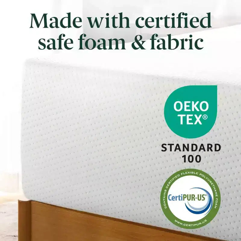 Materasso in memory foam Zinus 14 King Green Tea, senza fibra di vetro, rigidità media, scarico della pressione a zone, CertiPUR-US, materasso in scatola