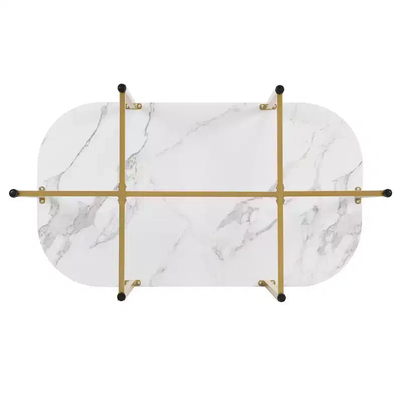 Set tavolo da pranzo moderno in marmo per 6 persone con struttura in metallo, tavolo rettangolare con adesivo effetto marmo e 6 sedie per sala da pranzo e cucina