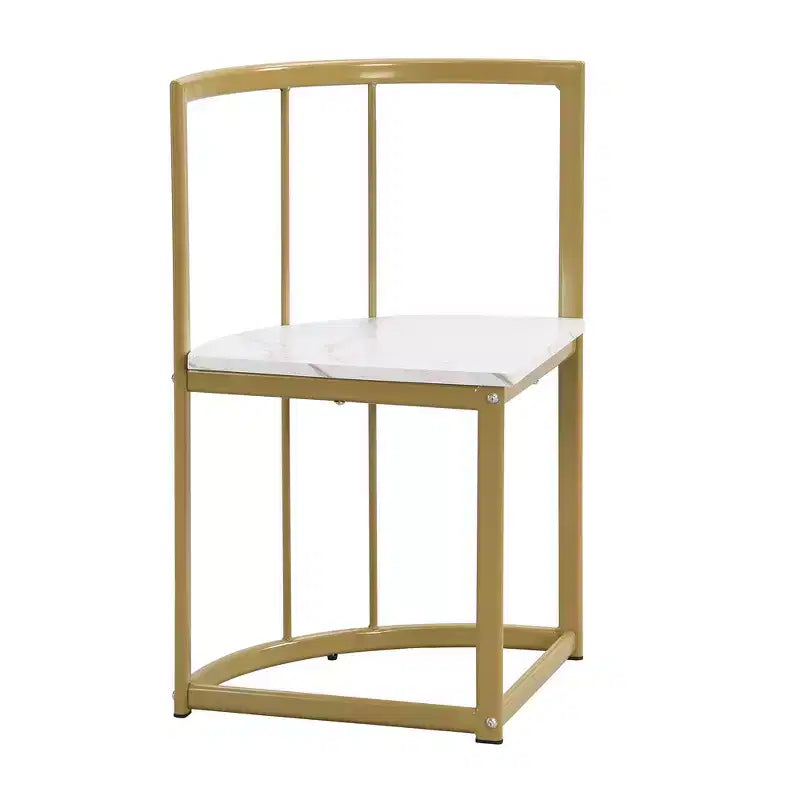Set tavolo da pranzo moderno in marmo per 6 persone con struttura in metallo, tavolo rettangolare con adesivo effetto marmo e 6 sedie per sala da pranzo e cucina