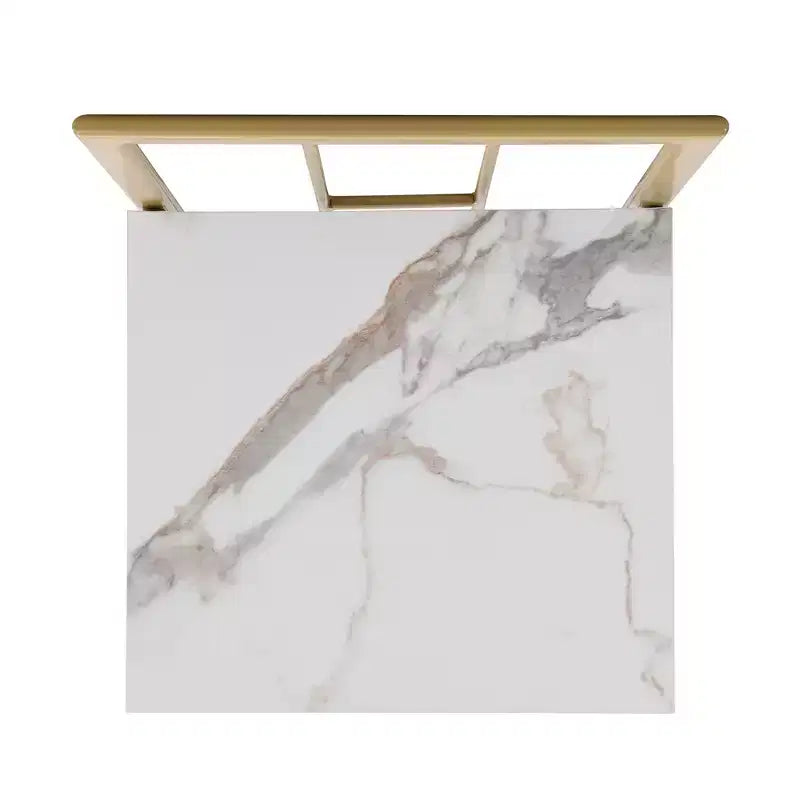Set tavolo da pranzo moderno in marmo per 6 persone con struttura in metallo, tavolo rettangolare con adesivo effetto marmo e 6 sedie per sala da pranzo e cucina