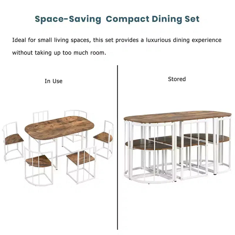 Set tavolo da pranzo moderno in marmo per 6 persone con struttura in metallo, tavolo rettangolare con adesivo effetto marmo e 6 sedie per sala da pranzo e cucina