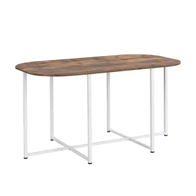 Set tavolo da pranzo moderno in marmo per 6 persone con struttura in metallo, tavolo rettangolare con adesivo effetto marmo e 6 sedie per sala da pranzo e cucina