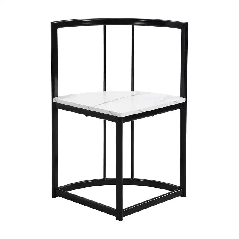 Set tavolo da pranzo moderno in marmo per 6 persone con struttura in metallo, tavolo rettangolare con adesivo effetto marmo e 6 sedie per sala da pranzo e cucina