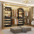 Besiost Closet System with 8 Wooden Drawers and 4 Hanging Rods
