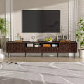 78 TV Stand for TVs up to 85, Brown TV Console Media Console TV Cabinet Entertainment Center with Diamond Soft-close Door & Drawers - ModernLuxe