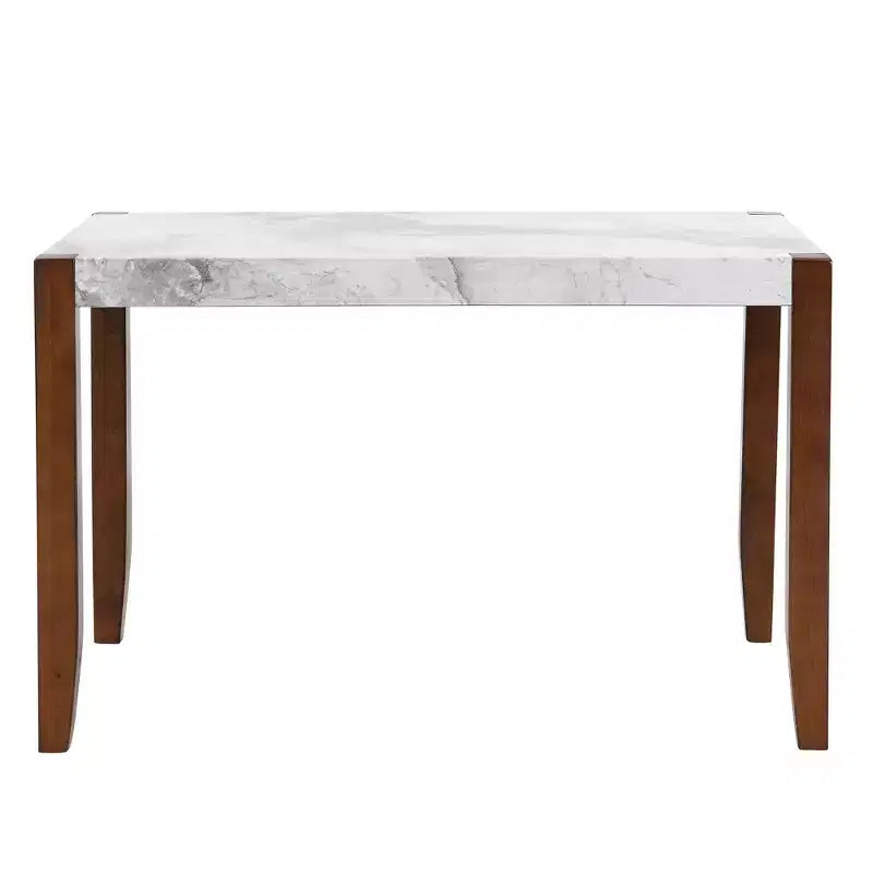 Set da pranzo in finto marmo per 4 persone, tavolo da pranzo rettangolare da 5 pezzi con 4 sedie imbottite per cucine piccole