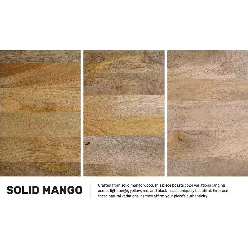 Paola Scaffale stretto industriale moderno da 188 cm x 51 cm in legno massello di mango con armadietto, finitura naturale