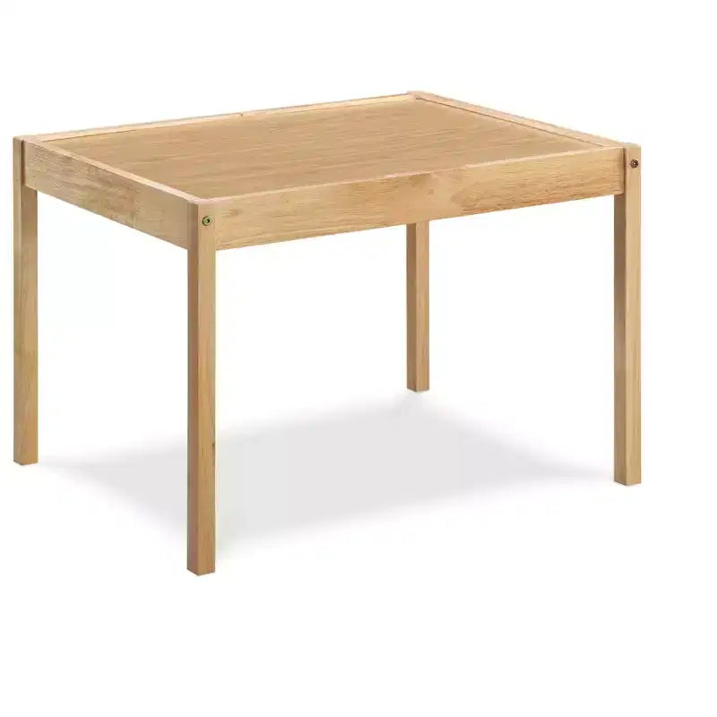 Etokfoks Set di 3 Pezzi Tavolo in Legno Massello per Bambini e Due Sedie, Design Salvaspazio Naturale per Arti, Mestieri e Attività in Sala Giochi