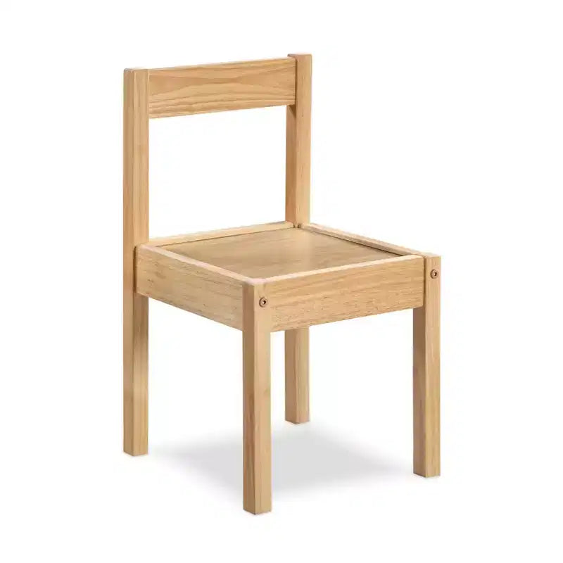 Etokfoks Set di 3 Pezzi Tavolo in Legno Massello per Bambini e Due Sedie, Design Salvaspazio Naturale per Arti, Mestieri e Attività in Sala Giochi