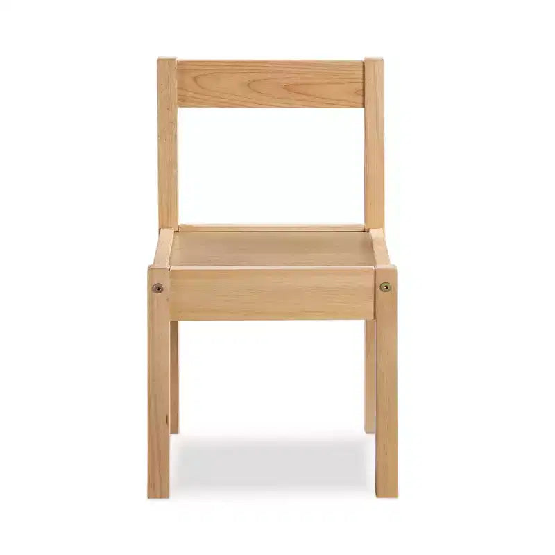 Etokfoks Set di 3 Pezzi Tavolo in Legno Massello per Bambini e Due Sedie, Design Salvaspazio Naturale per Arti, Mestieri e Attività in Sala Giochi