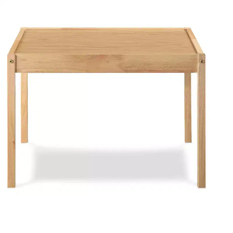 Etokfoks Set di 3 Pezzi Tavolo in Legno Massello per Bambini e Due Sedie, Design Salvaspazio Naturale per Arti, Mestieri e Attività in Sala Giochi