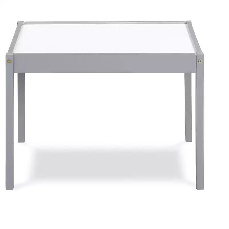 Set tavolo e due sedie Etokfoks 3 pezzi per bambini, cancellabile a secco, grigio, legno massello, costruzione durevole, facile da pulire, spazio creativo per arte e gioco