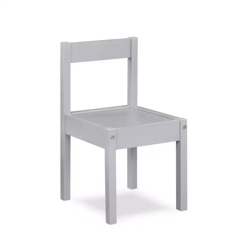 Set tavolo e due sedie Etokfoks 3 pezzi per bambini, cancellabile a secco, grigio, legno massello, costruzione durevole, facile da pulire, spazio creativo per arte e gioco