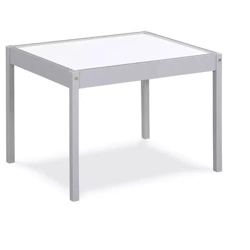 Set tavolo e due sedie Etokfoks 3 pezzi per bambini, cancellabile a secco, grigio, legno massello, costruzione durevole, facile da pulire, spazio creativo per arte e gioco