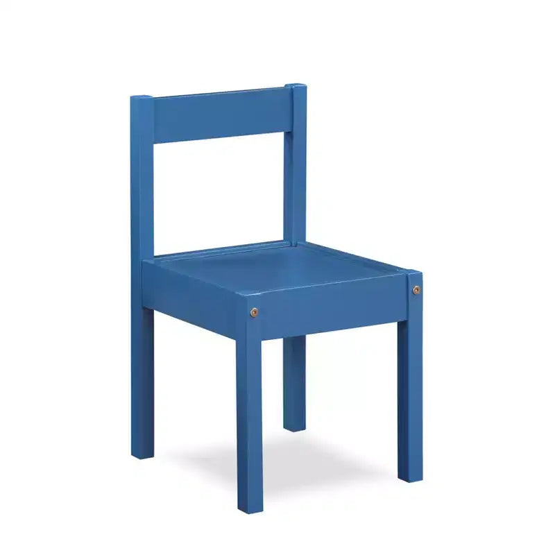 Etokfoks Set Tavolo e Due Sedie per Bambini Cancellabili a Secco, 3 Pezzi, Blu Scuro, Legno Massello, Essiccato in Forno, Finitura Durevole per Attività Creative